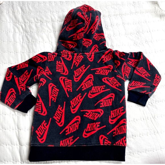 Nike Pullover Hoodie Black and Red Size Kids 3T - Picture 4 of 4